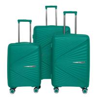 PARA JOHN Luggage Sets 3 Piece with Trolley Set with Lightweight Polypropylene Shell 8 Spinner Wheels for Travel GREEN