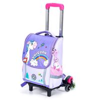 Eazy Kids School Bag Unicorn With Trolley - Prince Purple