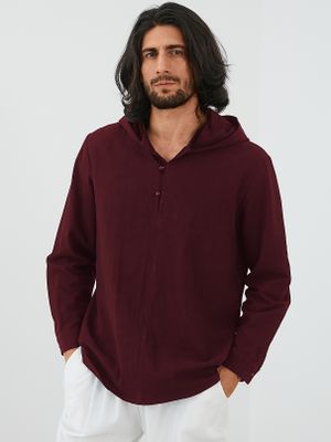 Men Half Button Down Casual Hoodie Men Half Button Down Casual Hoodie