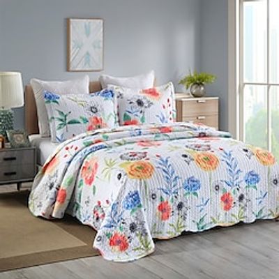 Water Washed Quilt Cotton Padded Quilt Quilt Bed Cover Weighted Blanket Duvet Cover Quilt Bedspread miniinthebox