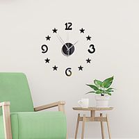 3D DIY Wall Clock Frameless Mirror Wall Sticker Home Decor for Living Room Bedroom 40cm40cm miniinthebox - thumbnail