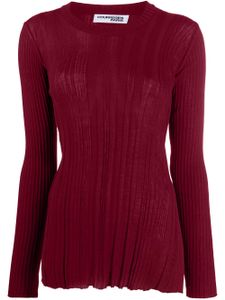 Courrèges ribbed knit crewneck jumper - Red