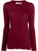 Courrèges ribbed knit crewneck jumper - Red