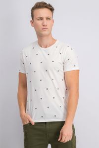 Mens All Over Tiger Print T-Shirt  White Combo