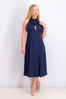 Womens Halter Dress Navy Womens Halter Dress Navy