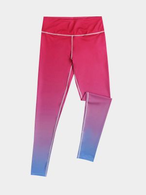 Active Random Elastic Waist Gradient Leggings in Red Active Random Elastic Waist Gradient Leggings in Red