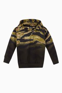Camo Print Cotton Fleece Hoodie
