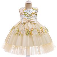 Princess Cosplay Costume Costume Girls' Movie Cosplay Christmas New Year's Golden Purple Pink Dress Christmas Halloween Children's Day Polyester  Cotton Organza Lightinthebox - thumbnail
