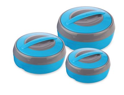 Asian Cosmos Plastic Casserole Set Of 3 Pieces Blue - VCD004 Asian Cosmos Plastic Casserole Set Of 3 Pieces Blue - VCD004