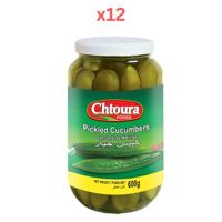 Chtoura Foods Cucumber Pickle 600gm Pack of 12