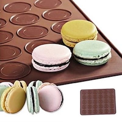 Silicone 30-Cavity Non-stick Macaroon Roll Mat 1Pc miniinthebox