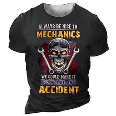 Men's T shirt Tee Tee Graphic Skulls Crew Neck Clothing Apparel 3D Print Outdoor Casual Short Sleeve Print Vintage Fashion Designer Lightinthebox