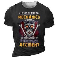 Men's T shirt Tee Tee Graphic Skulls Crew Neck Clothing Apparel 3D Print Outdoor Casual Short Sleeve Print Vintage Fashion Designer Lightinthebox - thumbnail