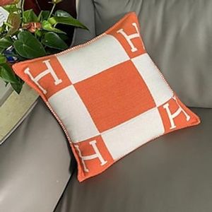 Velvet Throw Pillow Case Sofa Soft H Letter Comfortable Couch Cushion Cover Decorative for Couch Sofa Bed 1PC Lightinthebox