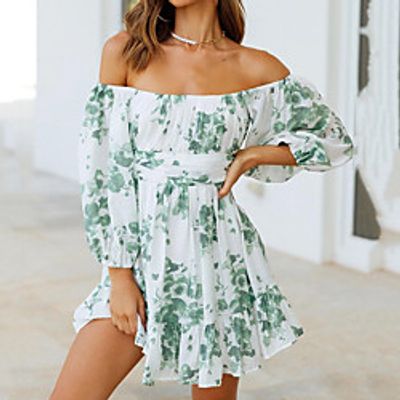 Women's A Line Dress Short Mini Dress White Sleeveless Pattern Summer Casual 2021 S M L XL miniinthebox