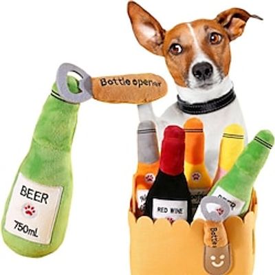 New pet plush toy beer champagne perfume bottle bite resistant sound BB called the Internet red toy Amazon explosion Lightinthebox New pet plush toy beer champagne perfume bottle bite resistant sound BB called the Internet red toy Amazon explosion Lightinthebox