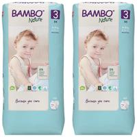 Bambo Nature Eco-Friendly Diapers, Size 3, 4-8kg Value Pack of 2 - 104 diapers Tall Pack