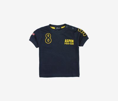 Toddlers Boys Embroidered 8 & 5 T-Shirt Navy Blue/Yellow Toddlers Boys Embroidered 8 & 5 T-Shirt Navy Blue/Yellow