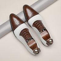 Men's Oxfords Retro Formal Shoes Plus Size Walking Casual Daily Office  Career Party  Evening Synthetic leather Comfortable Booties / Ankle Boots Lace-up Black White Brown Spring Fall miniinthebox