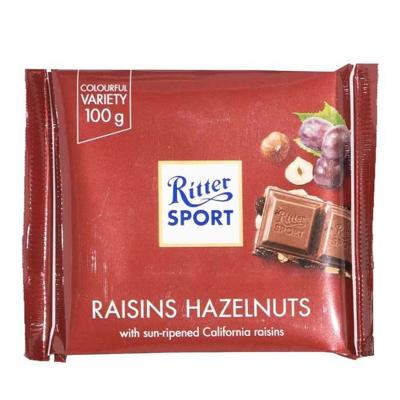 Ritter Sport Raisins Hazelnuts Chocolate, 100g Ritter Sport Raisins Hazelnuts Chocolate, 100g