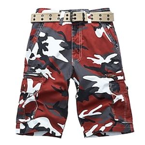 Men's Cargo Shorts Hiking Shorts Pocket Camouflage Comfort Breathable Outdoor Daily Going out 100% Cotton Fashion Casual ArmyGreen Red miniinthebox