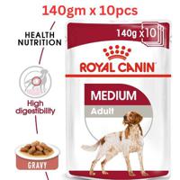 Royal Canin Size Health Nutrition Medium Adult Gravy Wet Food Pouches Dog Food 140g x 10 pcs