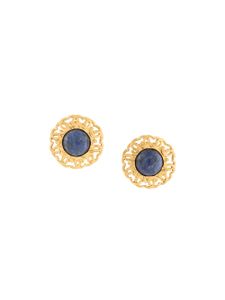 Chanel Pre-Owned CC edge stone earrings - GOLD