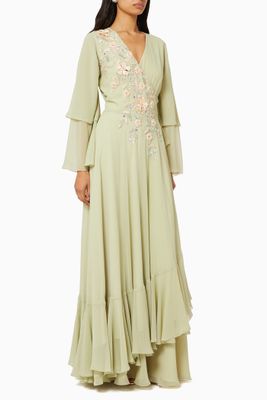 Embroidered Wrap Dress Embroidered Wrap Dress