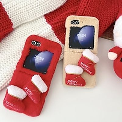 Phone Case For Samsung Galaxy Z Flip 5 Z Flip 4 Z Flip 3 Novelty Back Cover Shockproof Christmas Plush TPU Plush Lightinthebox Phone Case For Samsung Galaxy Z Flip 5 Z Flip 4 Z Flip 3 Novelty Back Cover Shockproof Christmas Plush TPU Plush Lightinthebox