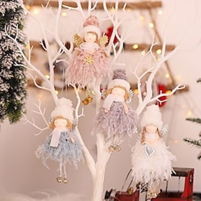 Stocking Stuffers for Kids 1pc Christmas Angel Girl Xmas Holiday Tree Decorations Ornaments Christmas Plush Doll Holiday Doll Xmas Plush Christmas Crafts Elves Girl Ornaments Baby Room Gift Cloth Lightinthebox