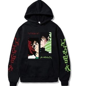 Inspired by Black Clover Asta Hoodie Cartoon Manga Anime Front Pocket Graphic Hoodie For Men's Women's Unisex Adults' Hot Stamping 100% Polyester miniinthebox