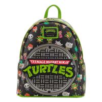 Loungefly Leather Teenage Mutant Ninja Turtle Sewer Cap All-Over-Print Mini Backpack