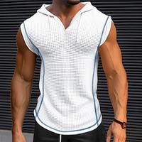 Men's Tank Top Waffle Shirt Undershirt Sleeveless Shirt Wife beater Shirt Plain V Neck Outdoor Going out Sleeveless V Neck Clothing Apparel Fashion Designer Muscle Lightinthebox