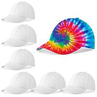 Cotton White Baseball Cap Is Used for Tie Dyeing Tie Dyeing Set Items Tie Dyeing Neutral Style Adjustable Solid Color Baseball Cap Suitable for Large Groups of Children Tie Dyeing Parties White Lightinthebox