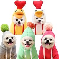 Dog Costume for Halloween, Carnival Chickens Transform Into Dogs Cats Small And Medium-sized Dogs Autumn And Winter Sweaters Fleece Pet Clothing Supplies Teddy Fadou Bears Lightinthebox - thumbnail