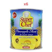 Super Chef Pineapple Slice In Light Syrup 3050Gm (Pack Of 6)