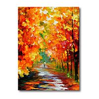 Oil Painting Handmade Hand Painted Wall Art Abstract Back to School in Rain 3D Palette Knife Home Decoration Decor Stretched Frame Ready to Hang Lightinthebox - thumbnail