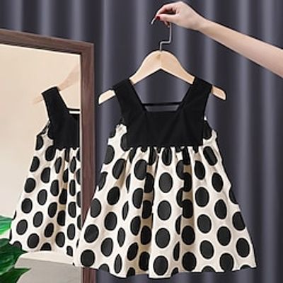 Children's Polka Dot Vest Dress Summer Girl Baby Patchwork Polka Dot Suspender Dress Lightinthebox