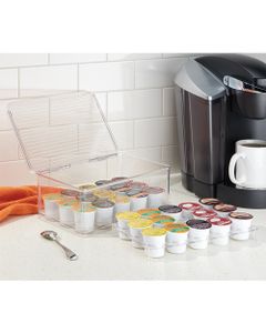 Interdesign Linus Coffee Pod Stackable 2 Tier Box with Lid Clear