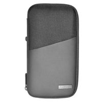 Promate PA-Wallet RFID Blocking Leatherette Travel Organizer Wallet Unisex, Black-Grey