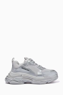 Triple S Sneakers in Metallic Double Foam & Mesh