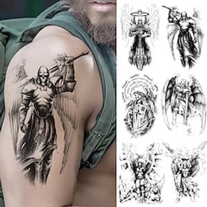 8 pcs Wing Holy Angel Waterproof Temporary Tattoo Sticker Brave knight Warrior Flash Tattoos Body Art Arm Fake Tatoo Lightinthebox