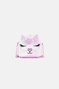 Cat Flower Crown Bag 15.5 L x 13.5 H x 5.5 W cm  Pink Combo