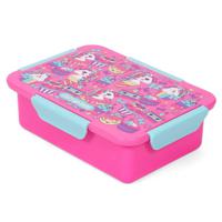 Eazy Kids 1 - 2 - 3 - 4 Compartment Convertible Bento Lunch Box Unicorn Desert - Pink 850ml