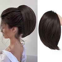 Short Drawstring Ponytail Extension 10 Inch Straight Ponytail Hair Pieces for Women Updo Faux Hair Bun Accessories for Girls Lightinthebox