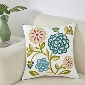 Floral Embroidery Pillow Cover Hydrangea Decorative Pillowcase Throw Cushion Cover for Sofa Couch Bed Bench Living Room 1PC miniinthebox