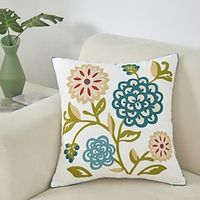 Floral Embroidery Pillow Cover Hydrangea Decorative Pillowcase Throw Cushion Cover for Sofa Couch Bed Bench Living Room 1PC miniinthebox - thumbnail