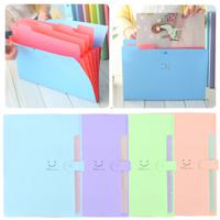 1PCS Plastic 5 Layers Pockets A4 Pouch Bill Folder Card Holder Organizer Fastener File Document Bag - thumbnail