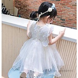 ins girls stereo butterfly wings gauze princess dresses kids polka dots lace falbala fly sleeve tulle tutu dress children party clothing q0591 Lightinthebox