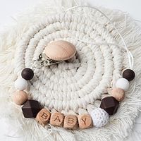 Silicone Pacifier Clips for Boys and Girls Baby Binky Holder Clips Pacifier Strap Lanyard Chain  Wooden Teething Toy with One Piece Design Fit All Teethers Toys Neutral Lightinthebox - thumbnail